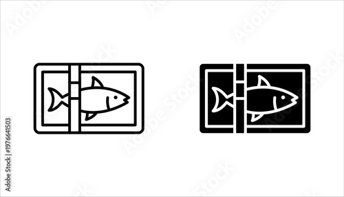 Frozen food line icon set. Frozen products outline vector illustration on white background