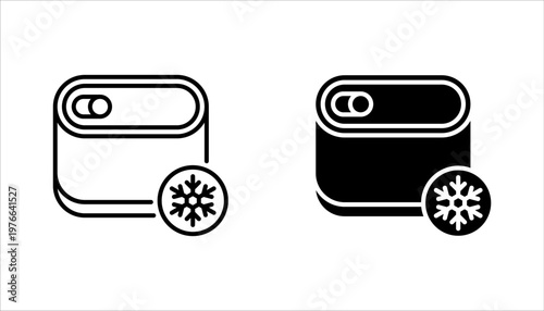 Frozen food line icon set. Frozen products outline vector illustration on white background