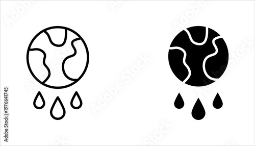 World Water Day icon set, vector illustration on white background