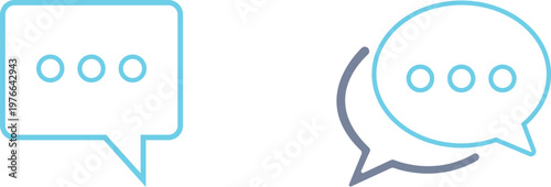 Chat message icon set collection group communication conversation speech bubble talk dialog messaging interface support contact online help social media flat vector design isolated.