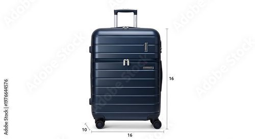 Luggage travel bag with measurements.