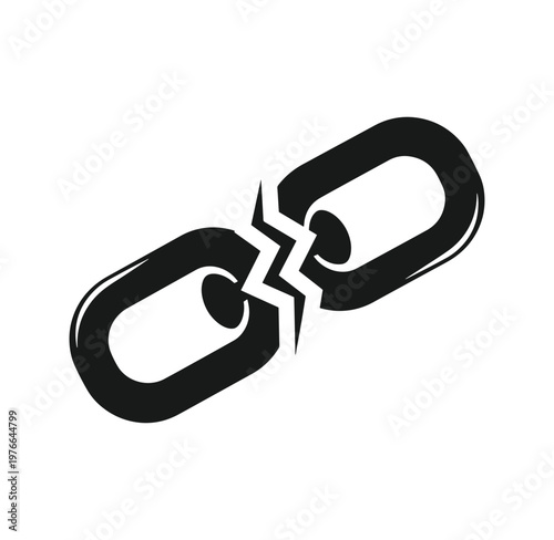 broken chain link symbolizing freedom or separation