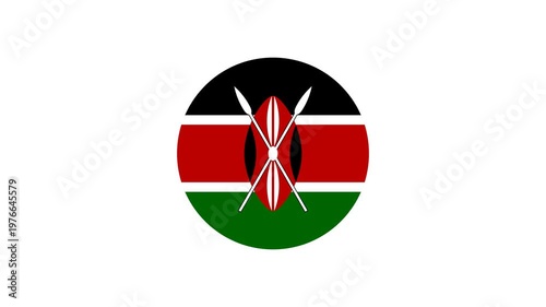 Icon Flag Kenya Circle Bounce 4K Transparent	