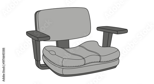 Comfortable Stadium Seat with Armrests Isolated on White