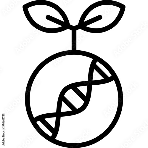 gmo icon illustration design with outline