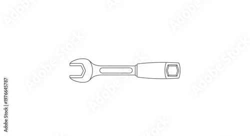 Combination Wrench Tool Isolated on White Background