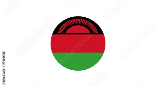 Icon Flag Malawi Circle Bounce 4K Transparent	