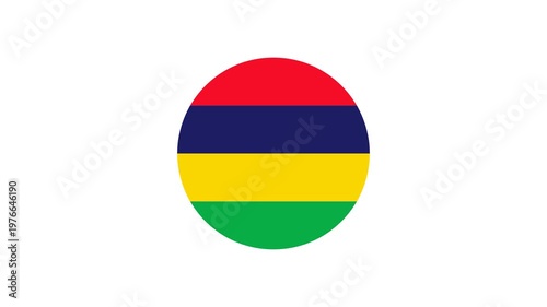 Icon Flag Mauritius Circle Bounce 4K Transparent	