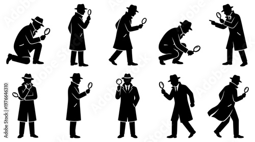 10 Detective Silhouette Vector Pack – Investigation & Mystery SVG Collection