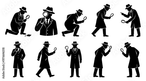 10 Detective Silhouette Vector Pack – Investigation & Mystery SVG Collection