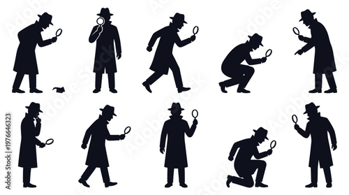 10 Detective Silhouette Vector Pack – Investigation & Mystery SVG Collection