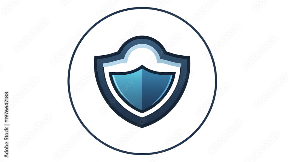 Obraz premium Blue Gradient Shield Security Icon Vector