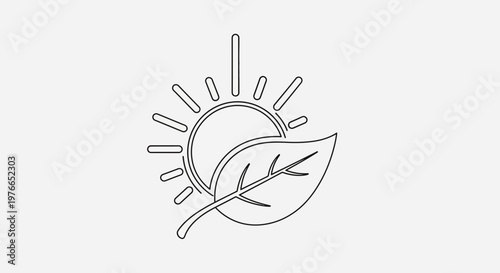 Eco friendly symbol with leaf and sun.