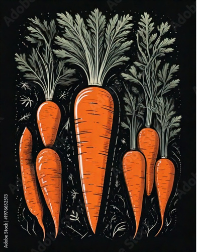 Fresh Ripe Carrots Growing In The Ground Ready For Harvest.