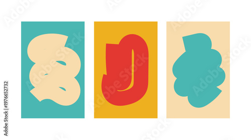 Design wall art set brush retro vintage abstract unique