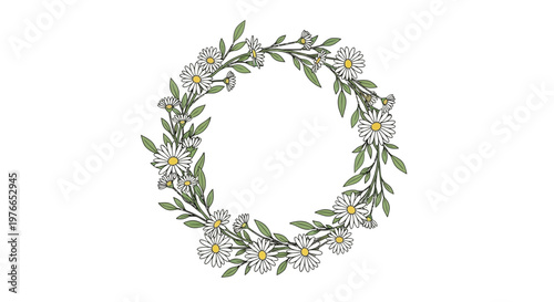 Floral Wreath with White Flowers.