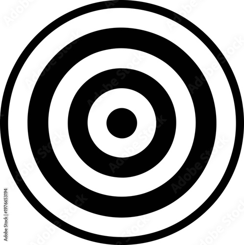 Concentric circles target illustration with alternating black and white rings