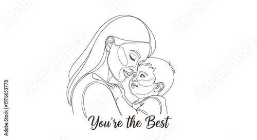 Mother and child illustration with You're the Best text