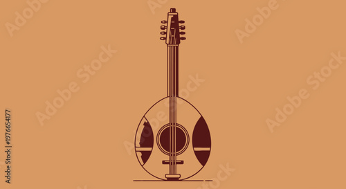 Sitar Music Instrument Vector Illustration