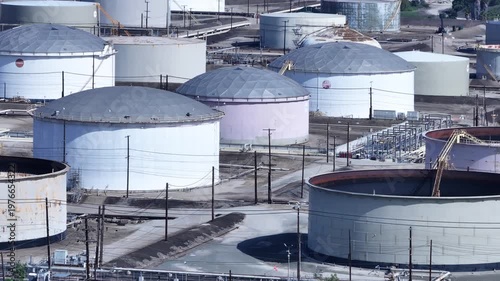 Wallpaper Mural Telephoto Aerial of PBF Torrance Refinery Petroleum Storage Tanks Torontodigital.ca