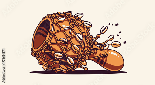 Coffee beans spilling out of a jug on a beige background