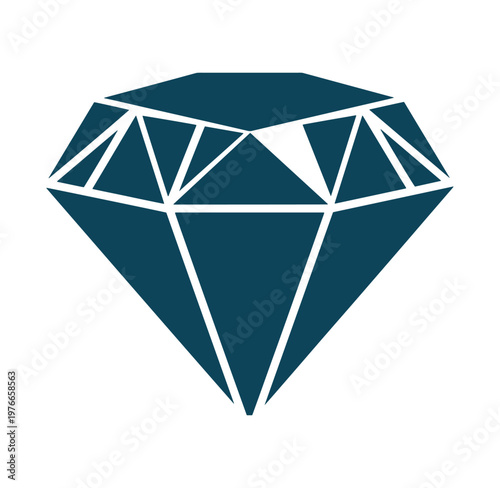 blue diamond icon with white lines on white background