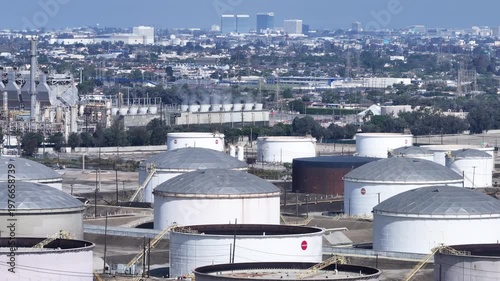 Wallpaper Mural Overhead Aerial of the Torrance Refinery Floating Roof Tank Farm Torontodigital.ca