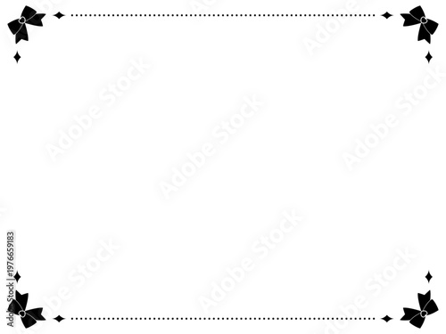 シンプルなリボンの上下フレーム〜ブラック〜
