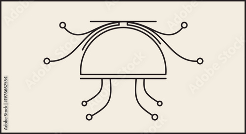 Electronic microchip with connecting wires.