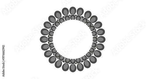 Gray Beaded Circular Jewelry Accessory.