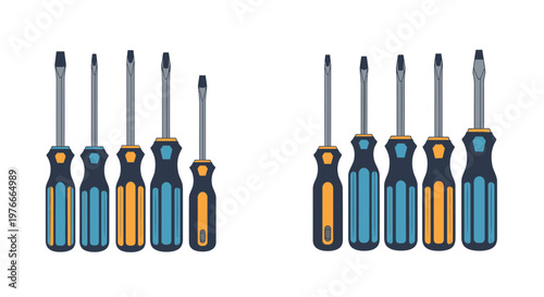 Assorted Screwdriver Set Tools for Repair and Construction Projects