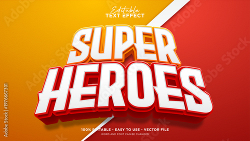 Editable super heroes 3d text effect, bold text style effect