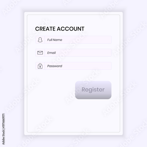 Minimal Registration Form UI with Disabled Button State and Soft Neutral Colors