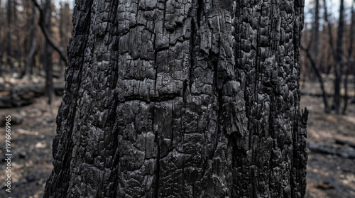Charred Black Wood Texture