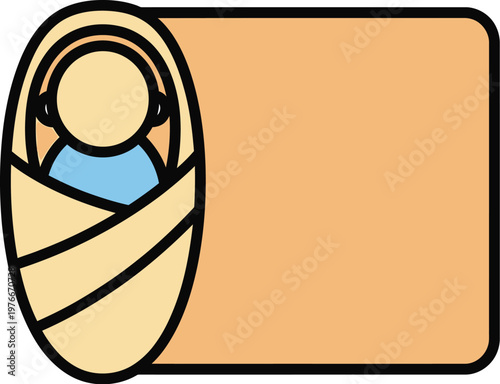 Newborn baby wrapped in a soft swaddle blanket represents the beginning of life and parental care.