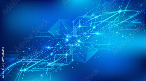 Quadro em tela Abstract Technology Data Backgrounds in Linear Style