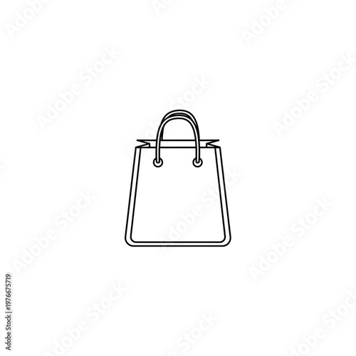 Shopping bag line art icon with e commerce shopping commerce consumer