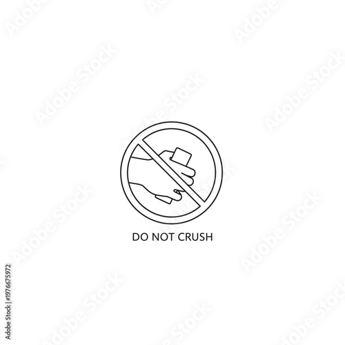 Do not crush prohibited handling icon with prohibition handling shipping
