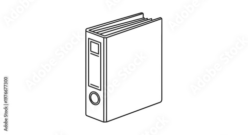 Simple Line Drawing of Ring Binder.