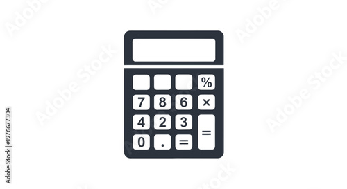 Simple Black Calculator with White Buttons.