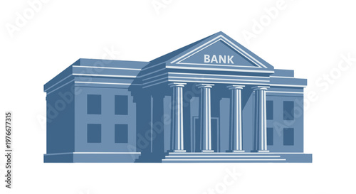 Billede på lærred Bank Building with Classical Architecture Style.