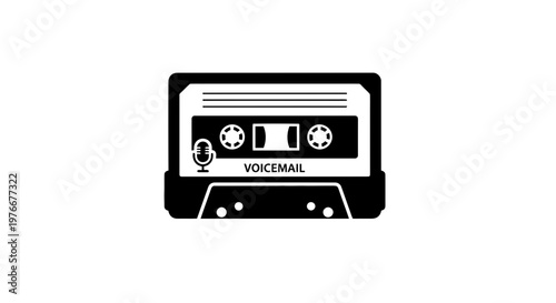 Compact Cassette Tape with Voicemail Label.