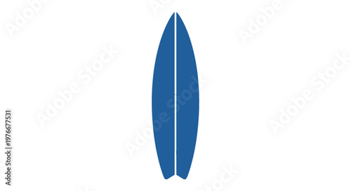 Blue Surfboard Isolated on White Background.