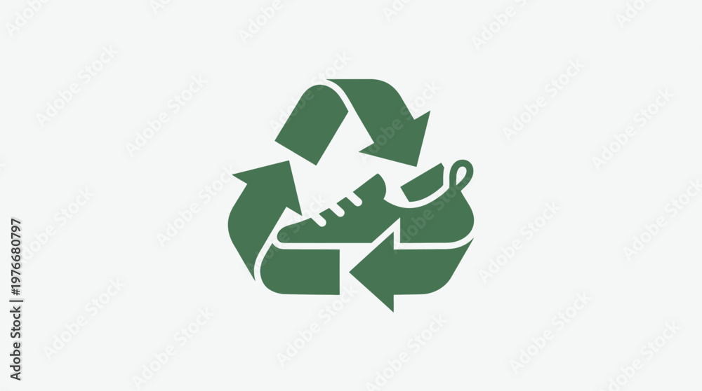 Obraz premium Recycle Symbol with Shoe Sustainability Concept
