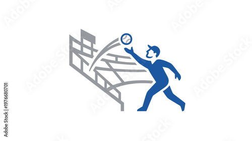 Businessman Reaching for Clock Symbol Conceptual Design