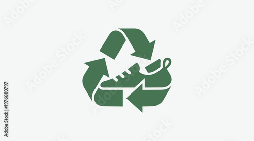 Recycle Symbol with Shoe Sustainability Concept