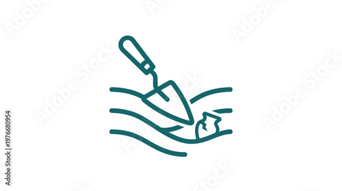 Minimalist Garden Trowel And Earth Icon