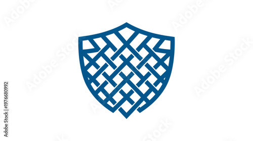 Abstract Shield Logo with Woven Pattern