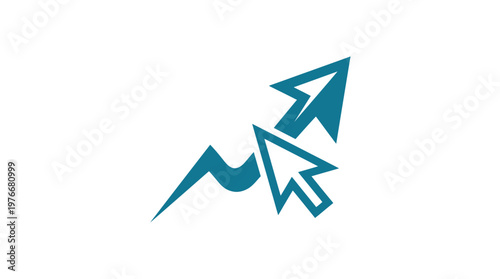 Abstract Arrow and Cursor Symbol Showing Growth
