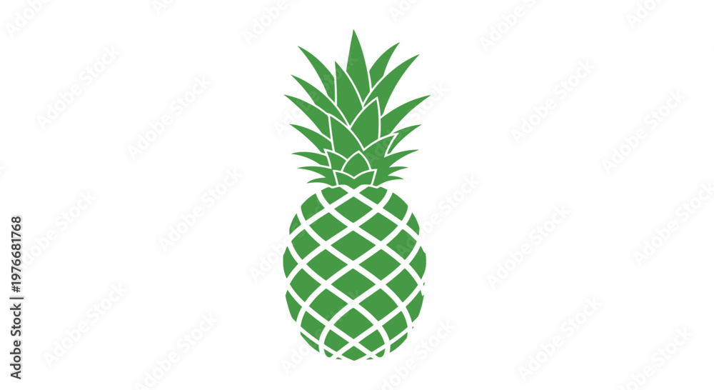 Obraz premium Green Pineapple Illustration Simple Design Element.